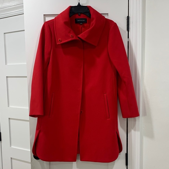 Anne Taylor Vibrant Red Trench Coat Size Small - Picture 1 of 9
